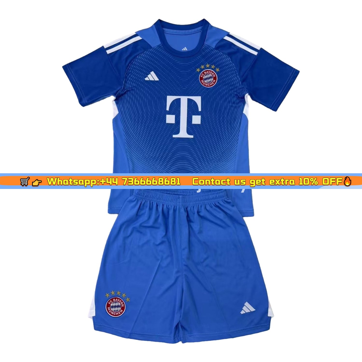 Bayern Munich 25-26 Blue Goalkeeper Men's Adult Jersey Set - Fans Version