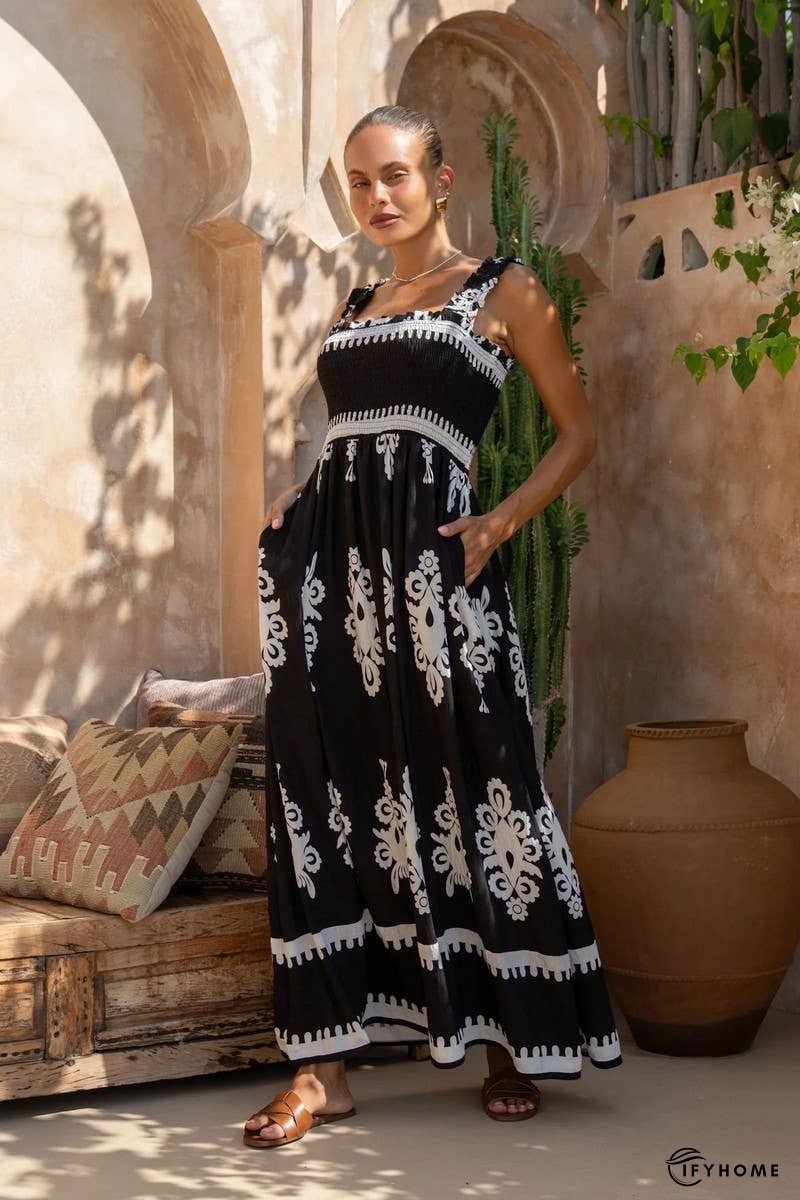 Boho Floral Spaghetti Strap Beach Vacation Dress | IFYHOME