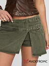 Generous Wrap Buckle Skort Washed Khaki