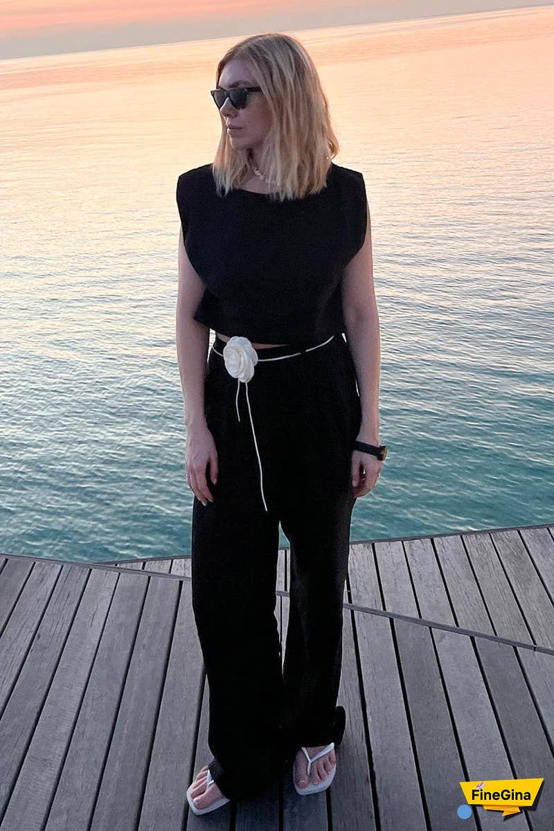 Linen Sleeveless Top & Wide Leg Pants Set