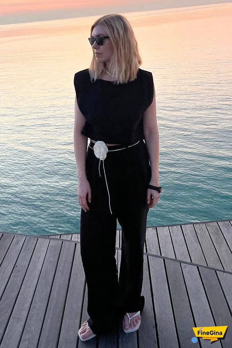 Linen Sleeveless Top & Wide Leg Pants Set