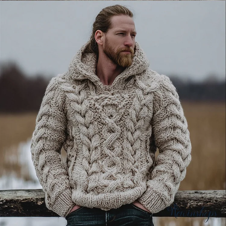 Men's Viking Style Celtic Knot Hooded Sweater