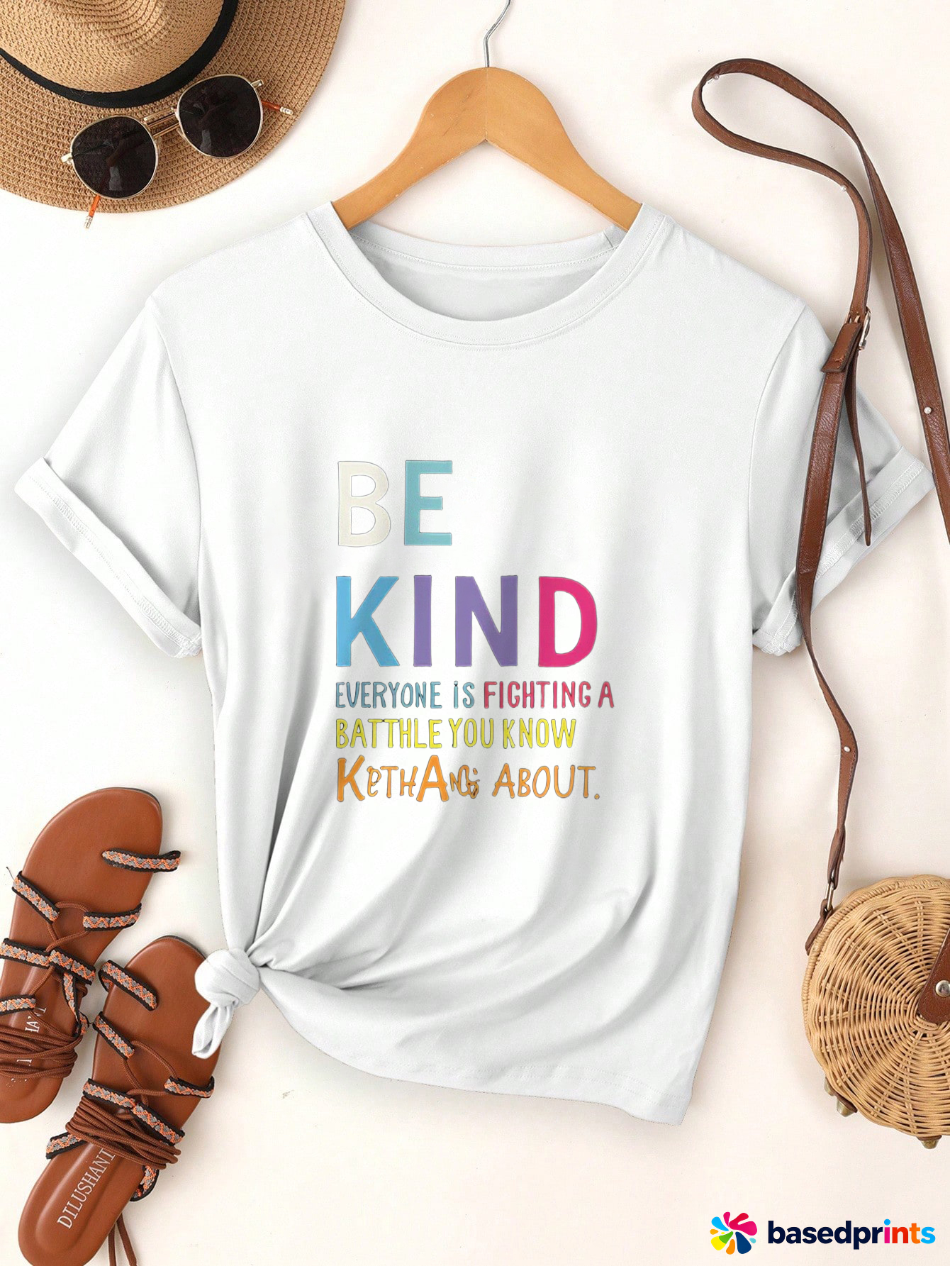 Be Kind T-Shirt Women Casual Short Sleeve Tee Tops Funny Printed Shirts for Women Clothing