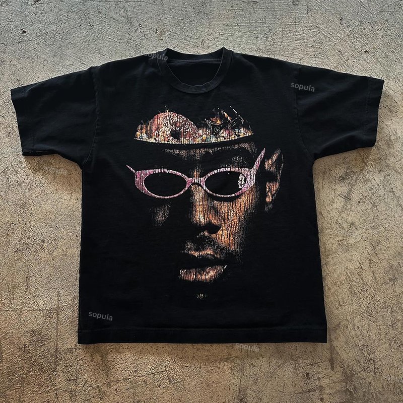 Retro Abstract Face Graphic Hip Hop Worldwide Tee