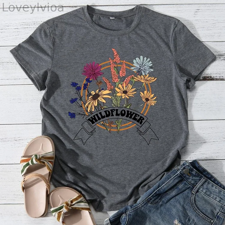 Wildflower Round Neck T-shirt-0025883