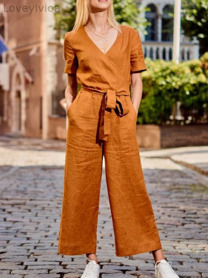Solid Color Casual Jumpsuit