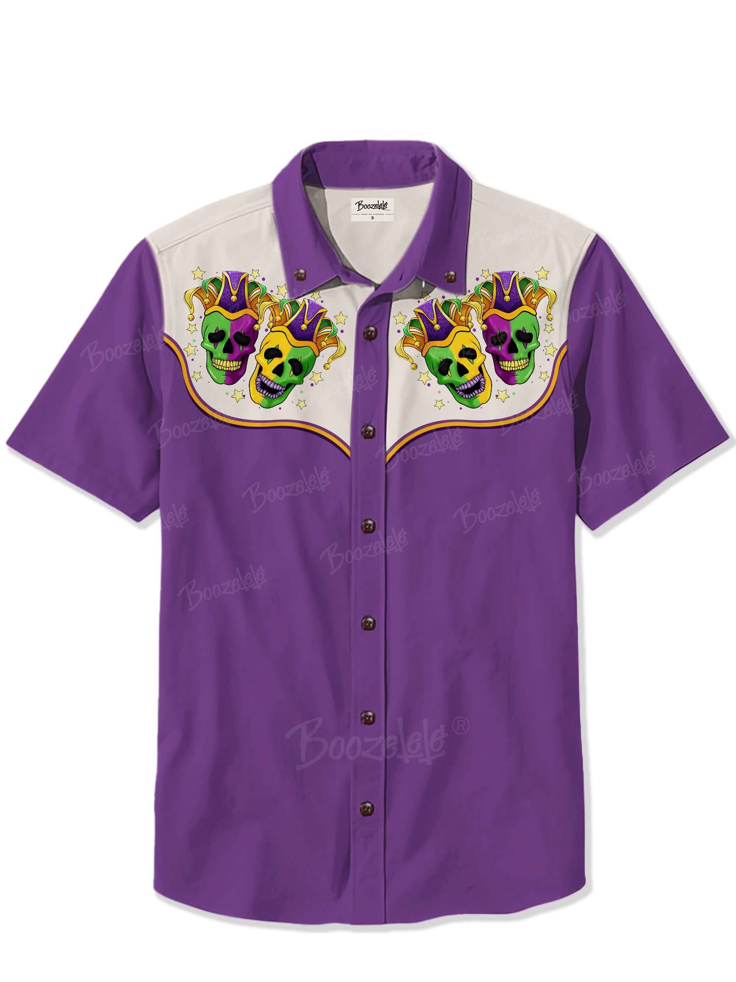 Mardi Gras Skull Clown - 100% Cotton Shirt
