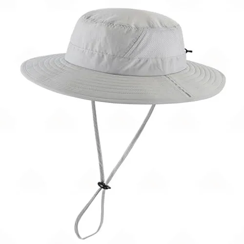 Home Prefer Outdoor UPF50+ Men's Sun Hat Foldable Wide Brim Bucket Hat for Fishing Hiking Gardening Breathable Safari Hat