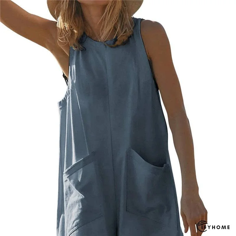 Sleeveless Casual Jumpsuit Shorts For Relaxed Style | IFYHOME