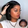 Black Bob Virgin Hair Short Straight Wigs