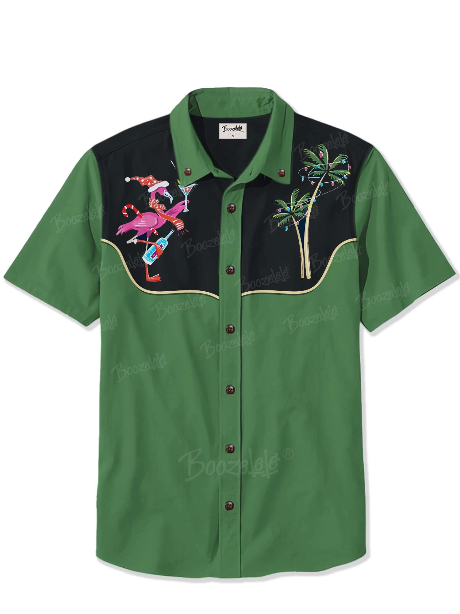 Christmas Coconut Tree And Flamingo - 100% Cotton Shirt