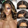 Glueless Brown Mixed Blonde Short Bob Body Wave Wig For Women