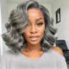Salt & Pepper Body Wave Glueless Bob Wig
