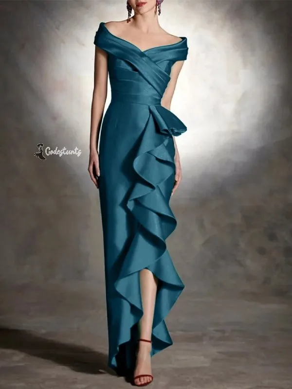 V-neck Solid Color Maxi Dress