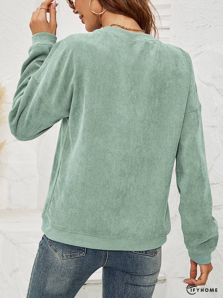 Round Neck Dropped Shoulder THE HELL I WON'T Graphic Sweatshirt | IFYHOME