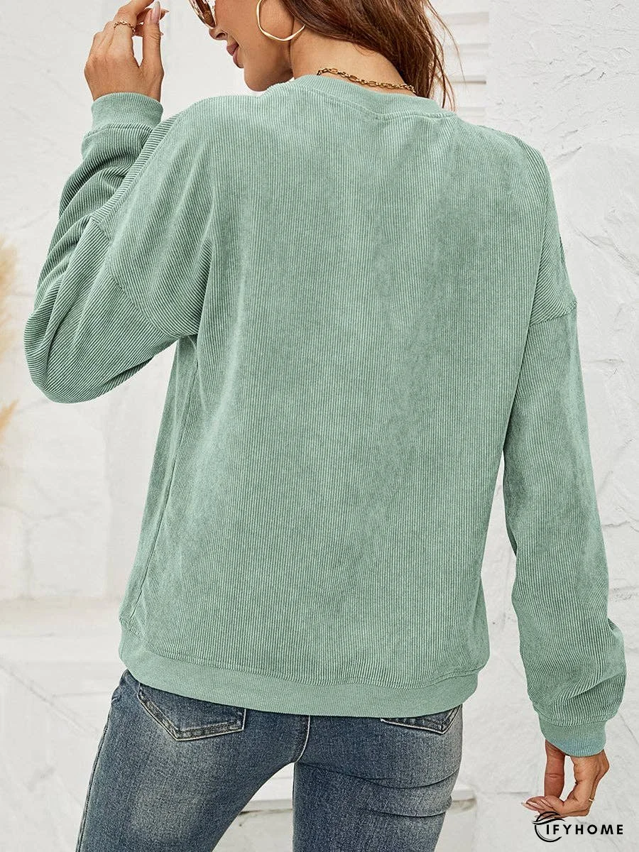 Round Neck Dropped Shoulder THE HELL I WON'T Graphic Sweatshirt | IFYHOME