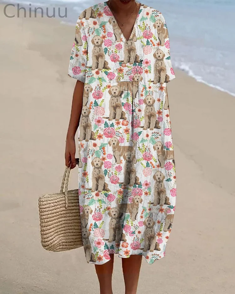 Women's  Flower  Art Print  Casual Dress