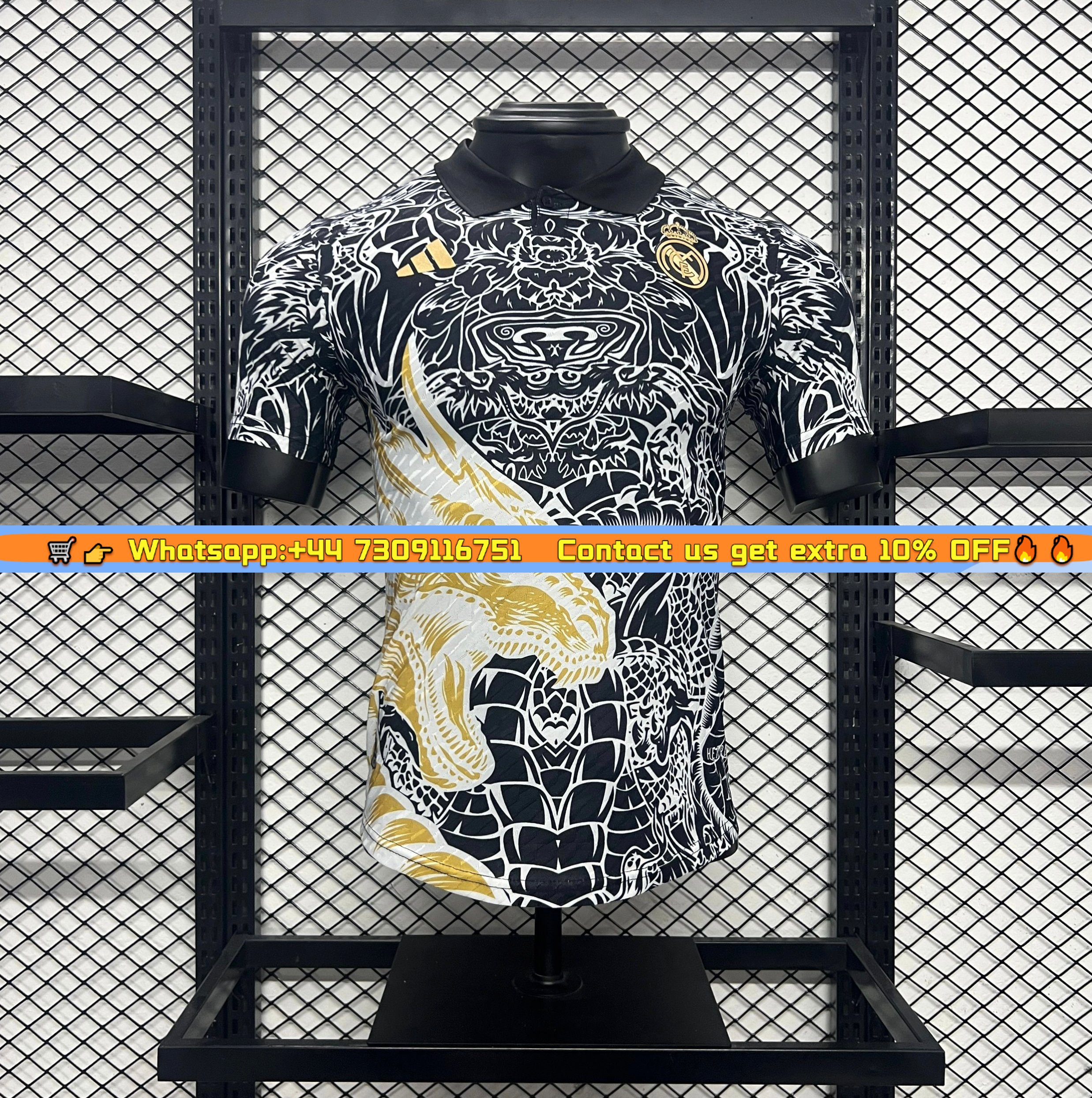 Real Madrid 24-25 White Dragon Special Edition Black Jersey - Player Version