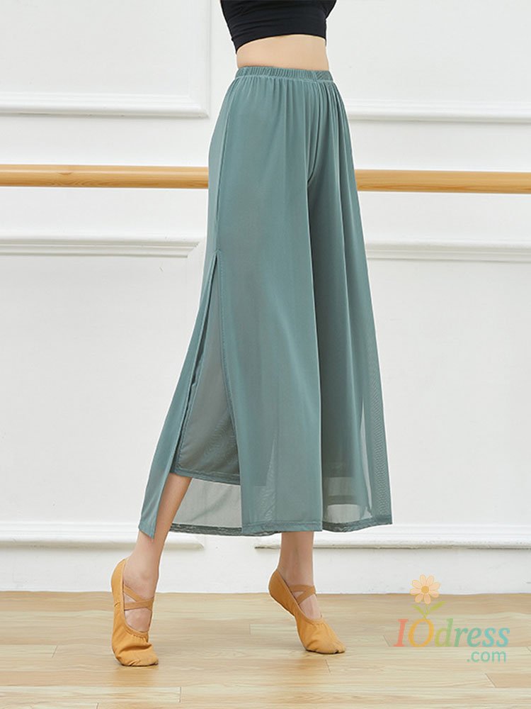 IO Dress Chinese ancient style nationality flowing yarn material wide leg pants body rhyme training pants classical dance training dress