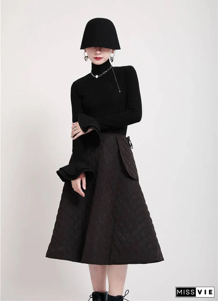 Special Solid Color Stretch Turtleneck Cotton T-Shirt