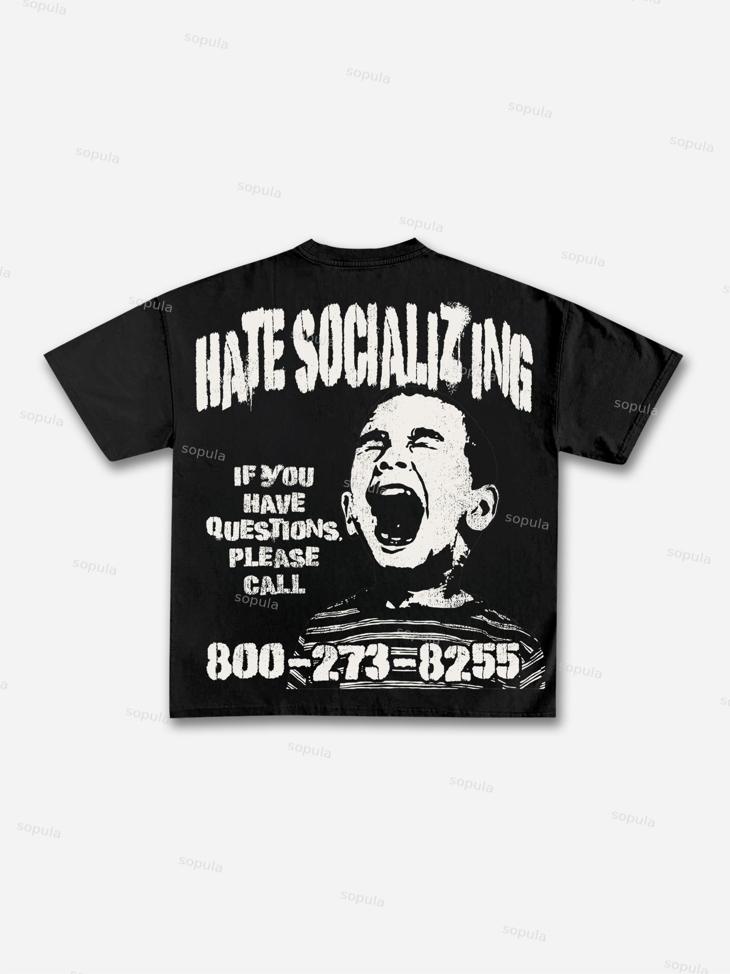 Mental Health Counseling Hate Socializing Vintage Graphic Cotton T-shirt