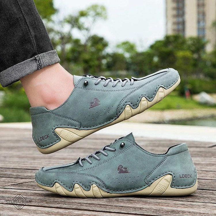 Lace-Up Loafers with Contrast Panel and Textured Outsole  Stunahome.com