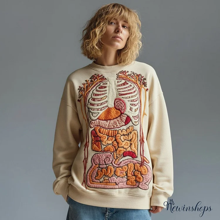 Vintage Halloween Anatomy Art Sweatshirt