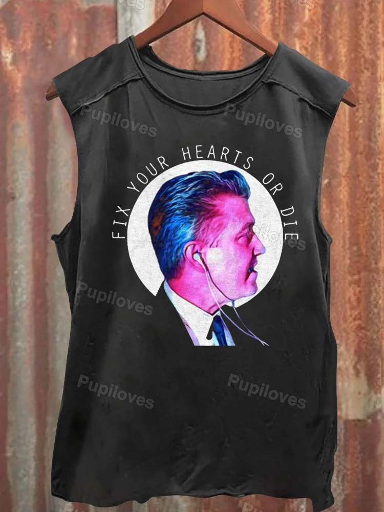 Pupiloves Pupiloves Fix Your Hearts or Die Tank Top