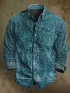 Vintage Floral Print Casual Long Sleeve Shirt