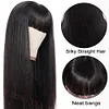 Long Hair Straight Wigs with Bangs for Black Women 150% Density