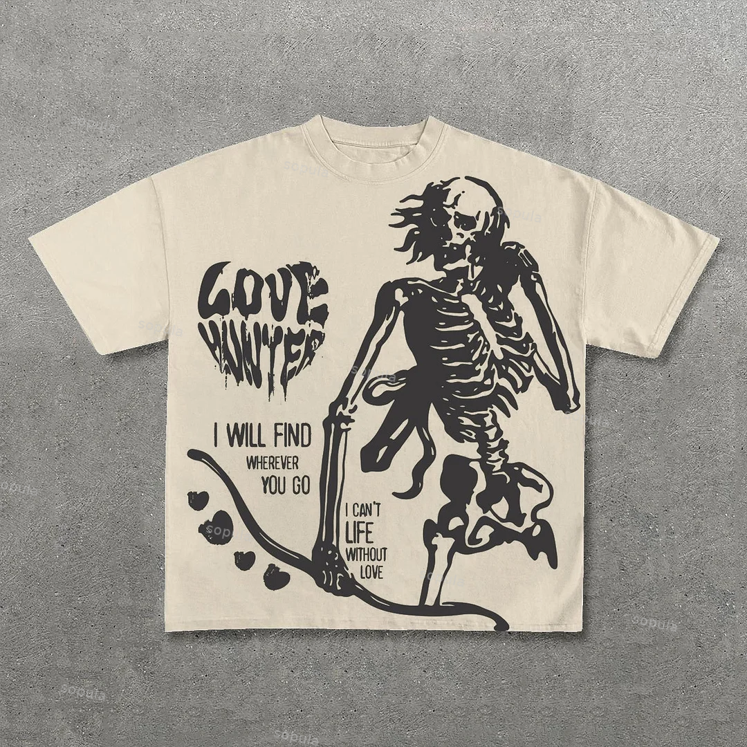 Sopula Y2k Fashion Skull Print Graphic Cotton T-Shirt