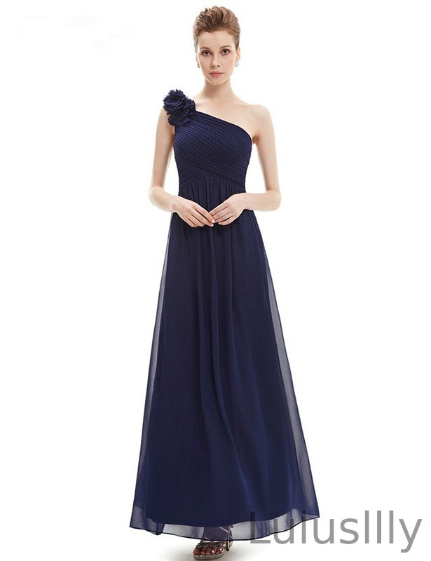 Elegant One Shoulder Chifofn Evening Dress Long Prom Gowns On Sale - lulusllly