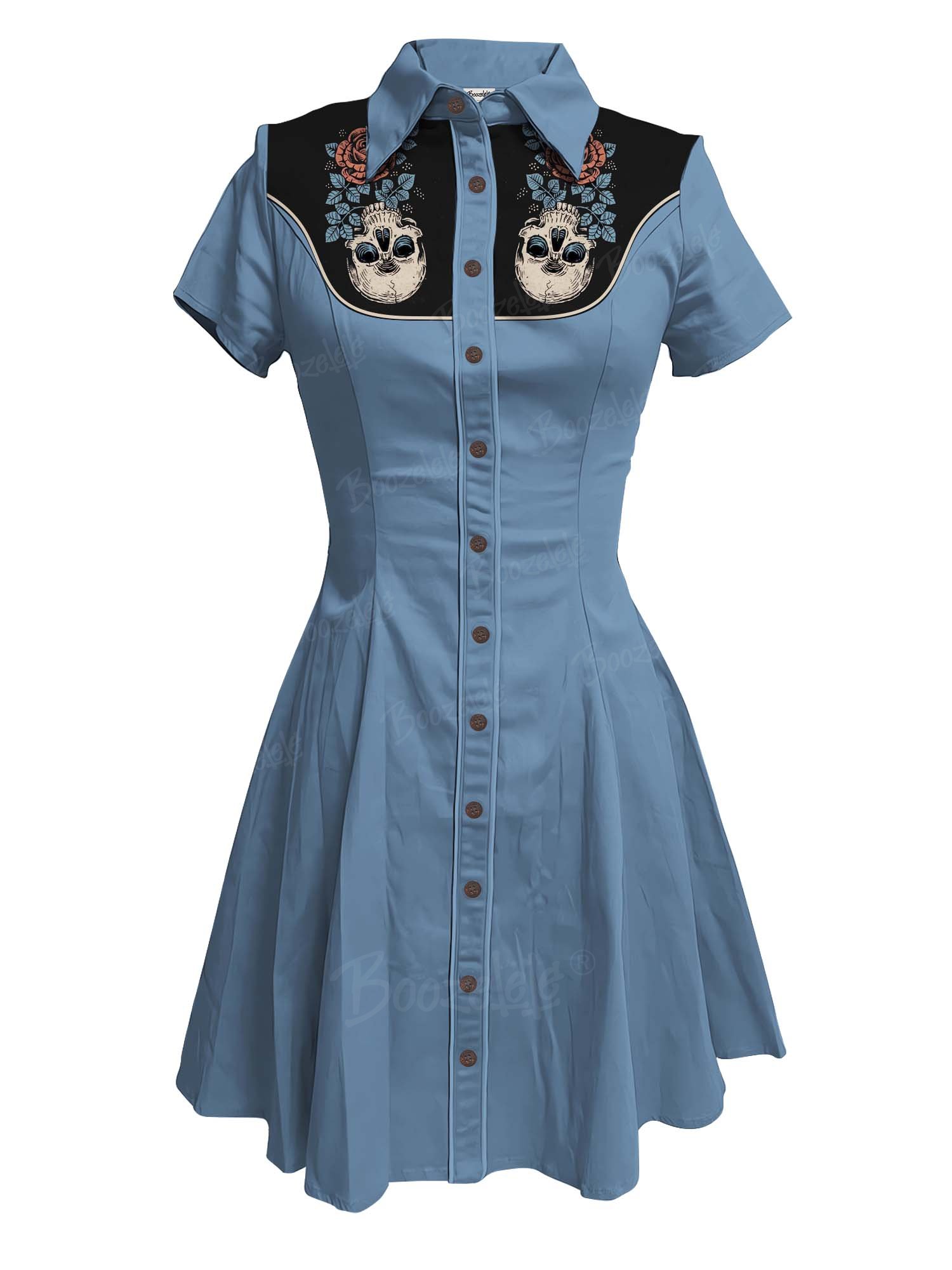 Skull And Flower - 100% Cotton Dress