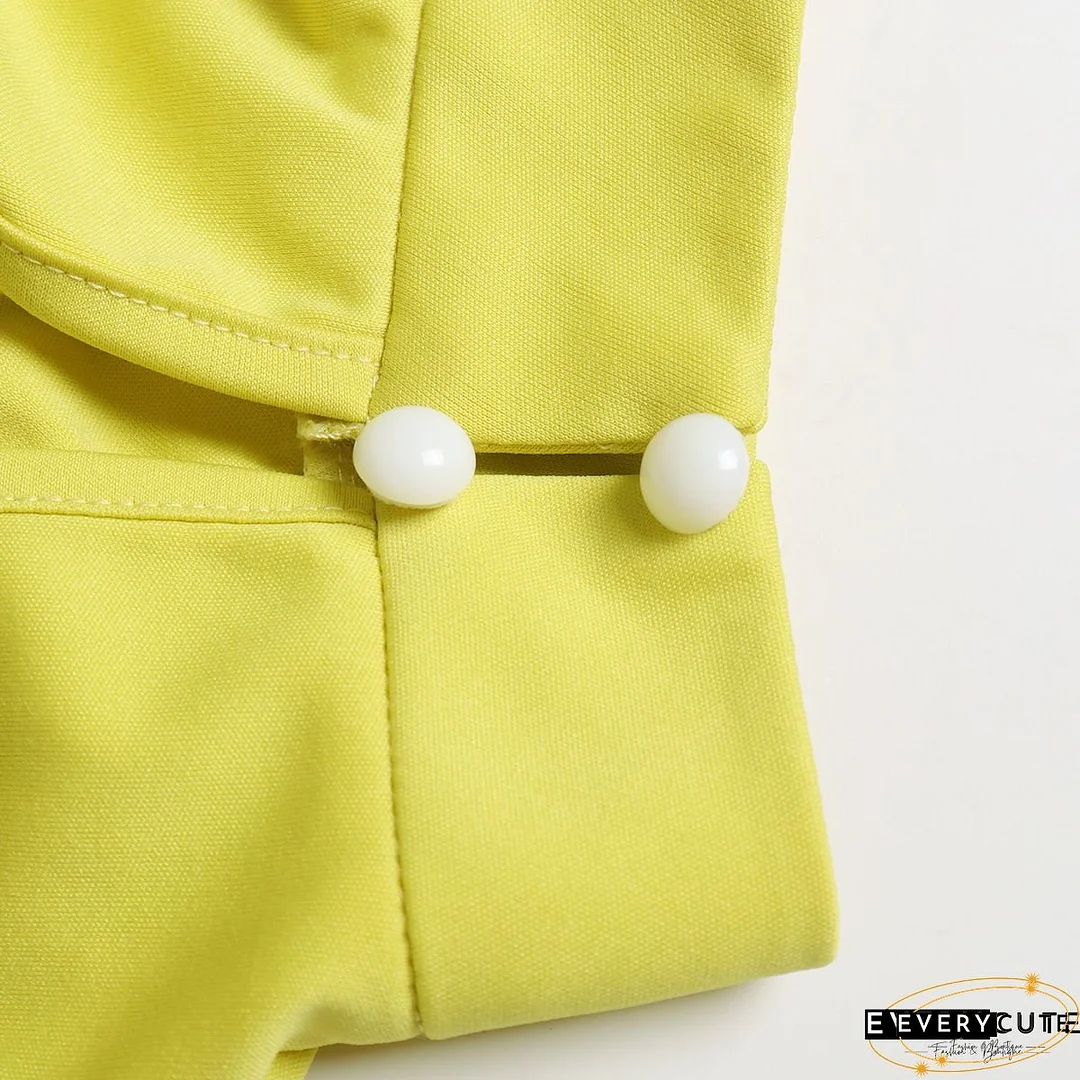 Women's Basic Fashion Streetwear Party Daily Crew Neck Green White Black Jumpsuit Solid Color Zipper Lantern Sleeve