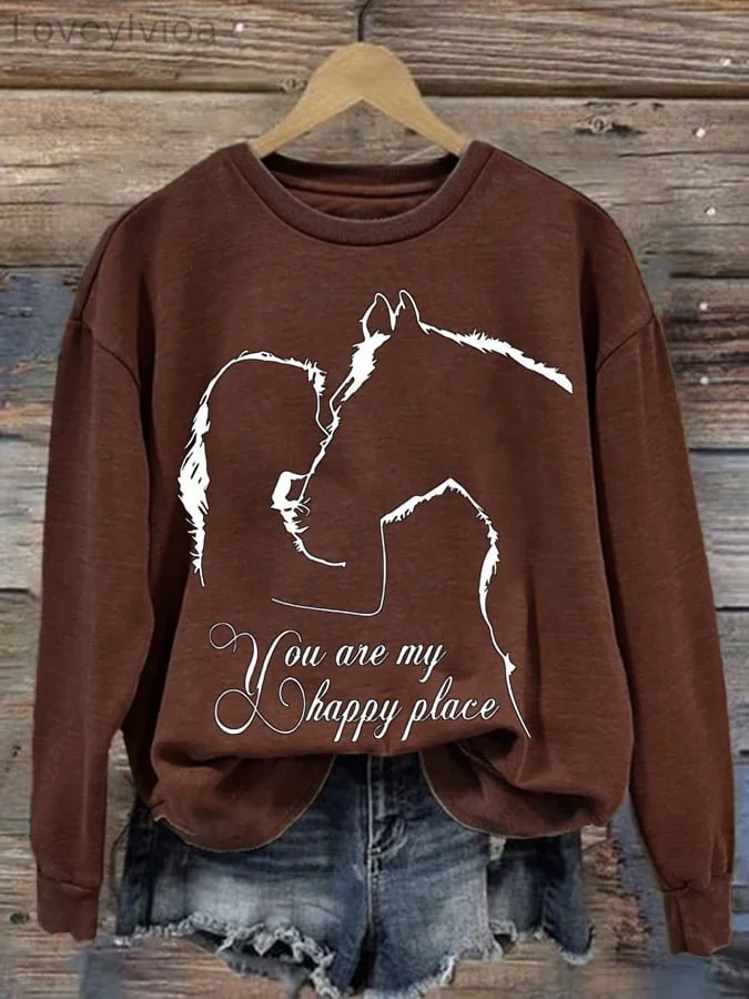 You Are My Happy Place Women'S Printed Long-Sleeved Sweatshirt