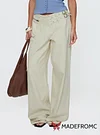 Paltrow Mid Rise Wide Leg Cargo Jeans Cream