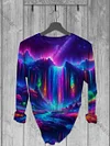 Unisex Colorful Fluorescent Waterfall Abstract Print Design T-Shirt