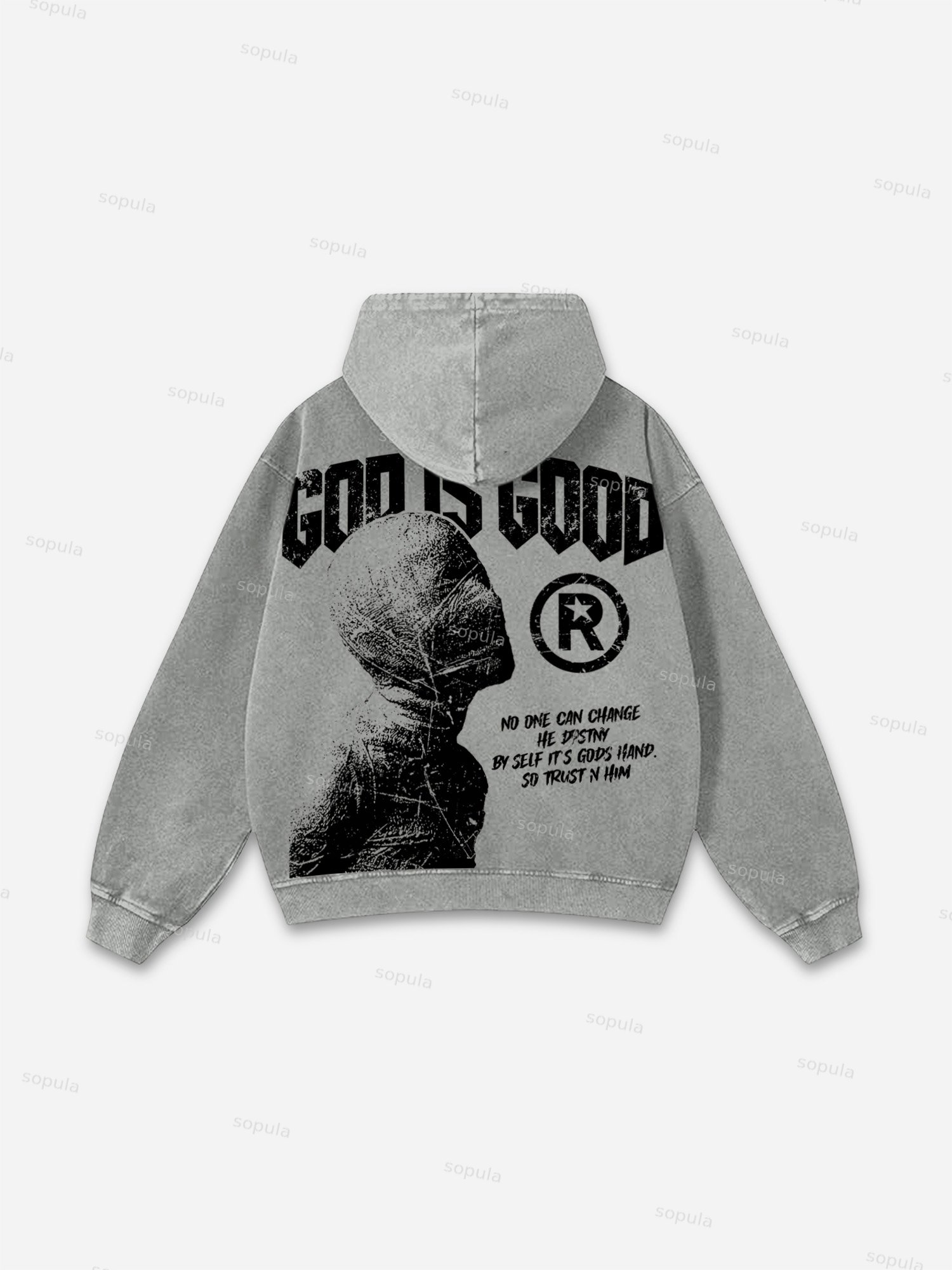 God Is Good-vintage Destiny Graphic Washed Hoodie