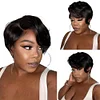 Glueless Black Short Bob Styles Silky Hair Straight Wig