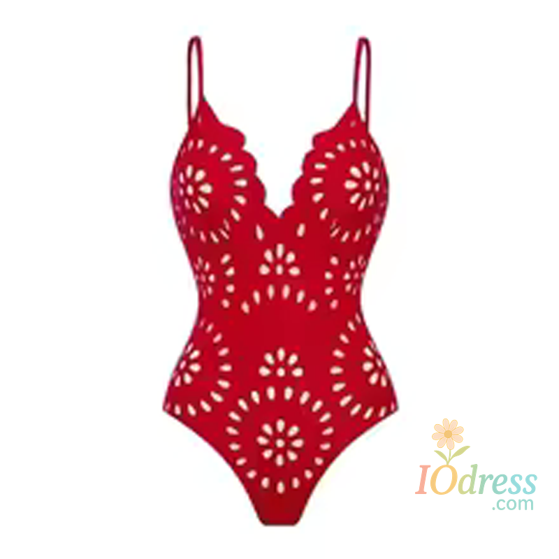 IO Dress Sexy Women's Lace Hollow Breathable Swimsuit Set Solid Color Backless 2 Piece Beach Beachwear Swimwear Women Beach Swimsuit