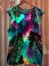 Unisex Colored Printed Vintage Fashion Loose Short Sleeve T-Shirt
