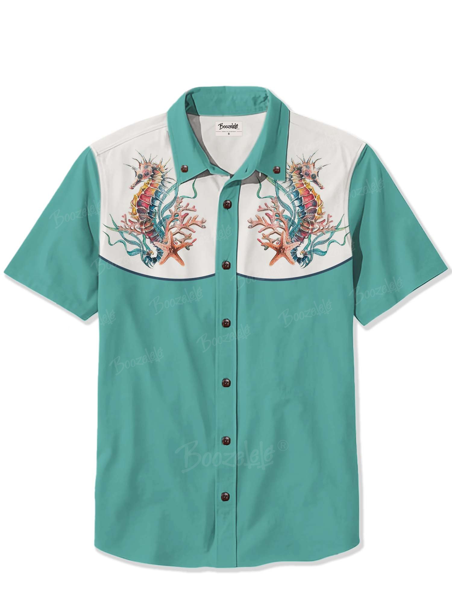 Coral And Seahorse - 100% Cotton Shirt