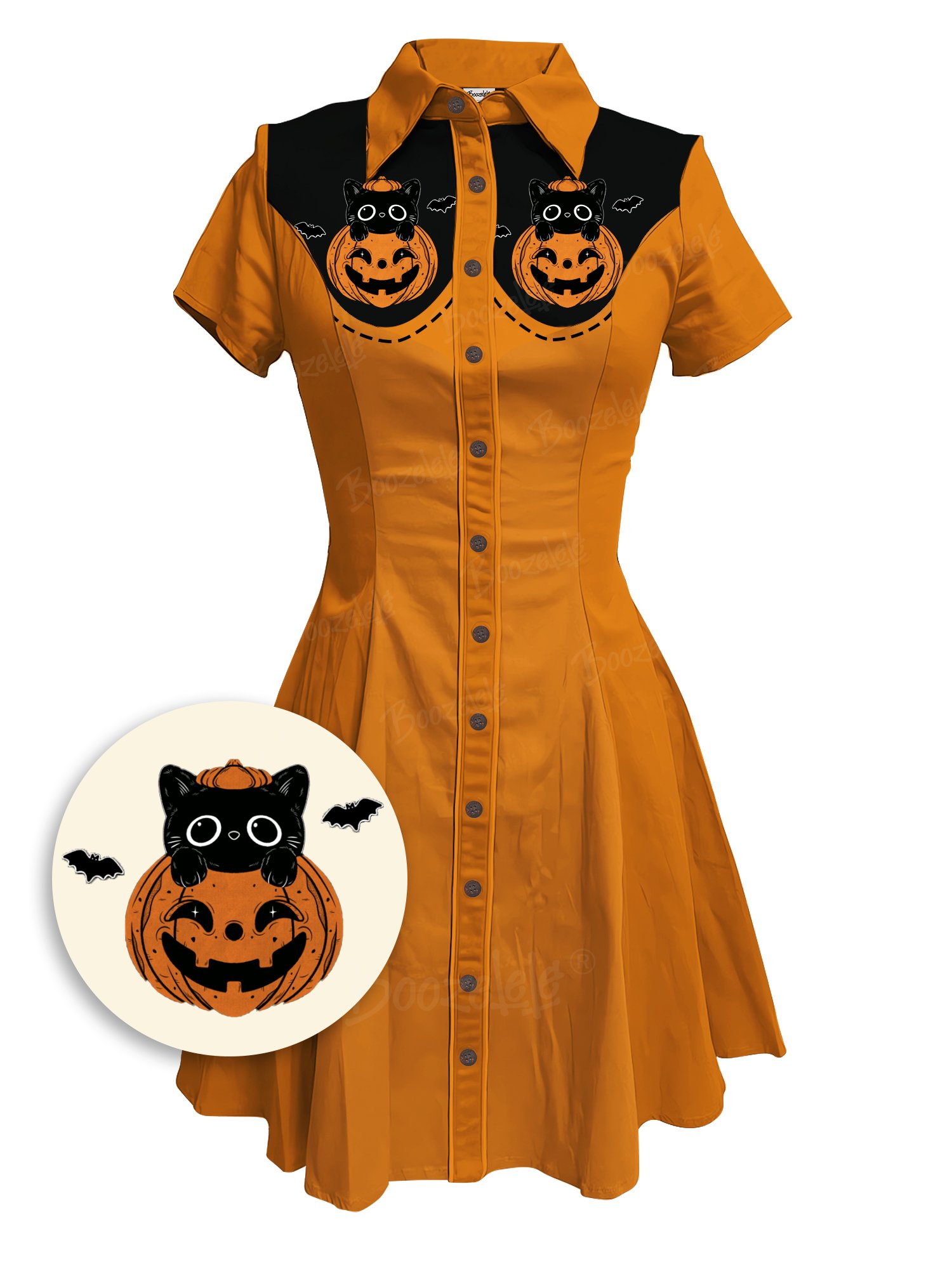 【Mystic Heart X Boozelele】Catpumpkin 100% Cotton Dress