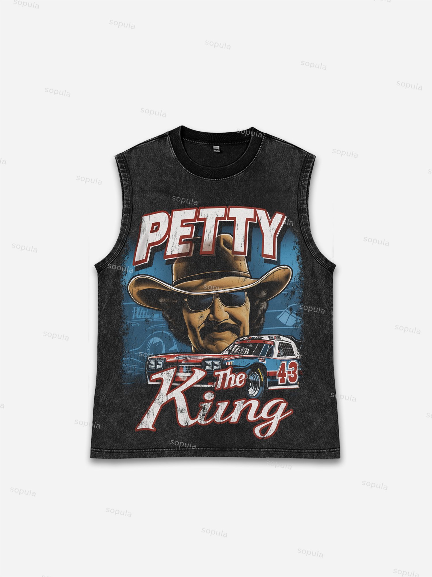 90s Racing Richard The King Petty Retro Vintage Race Car Wash Tank Top