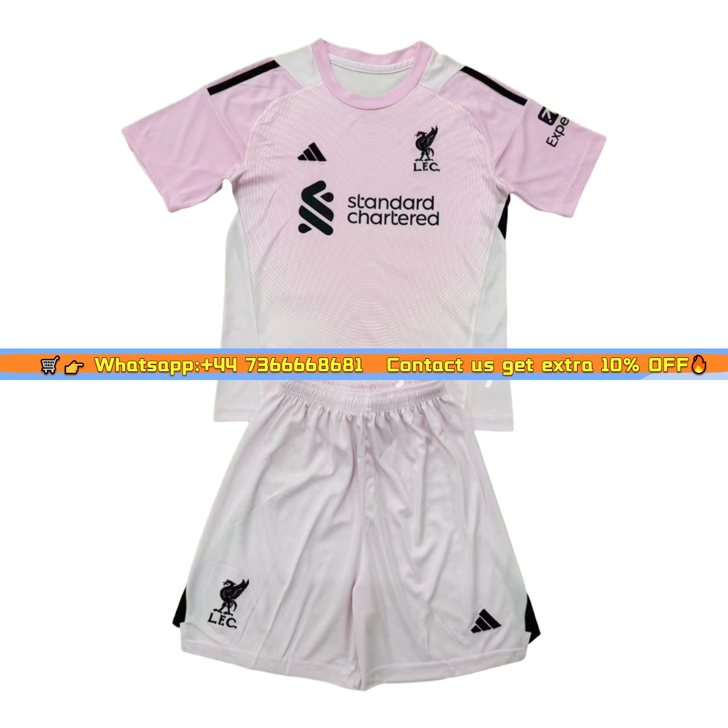 Liver.pool 25-26 Light Pink Goalkeeper Men's Adult Jersey Set - Fans Version