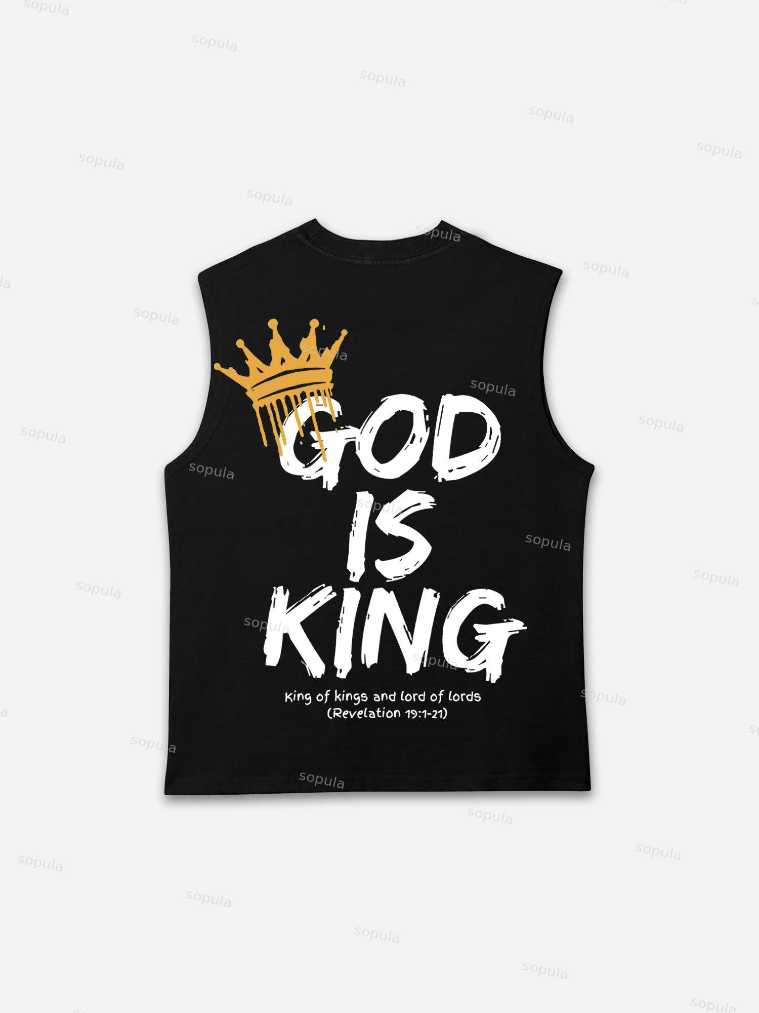 God Is King Printed Graphic Tank Top