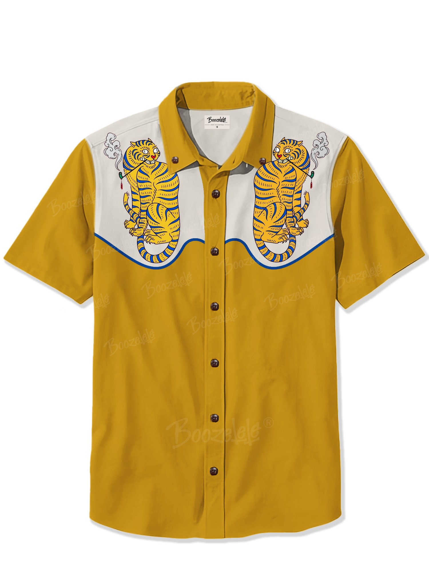 Yellow Tiger Pipe- 100% Cotton Shirt