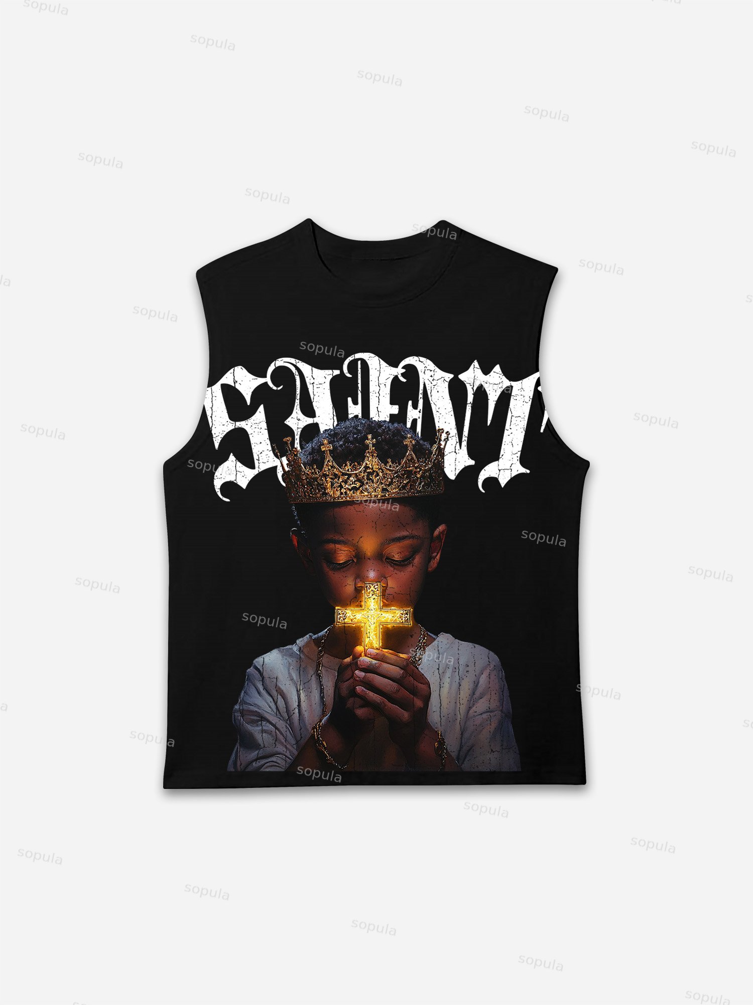 Saint Prayer Graphic Print Tank Top