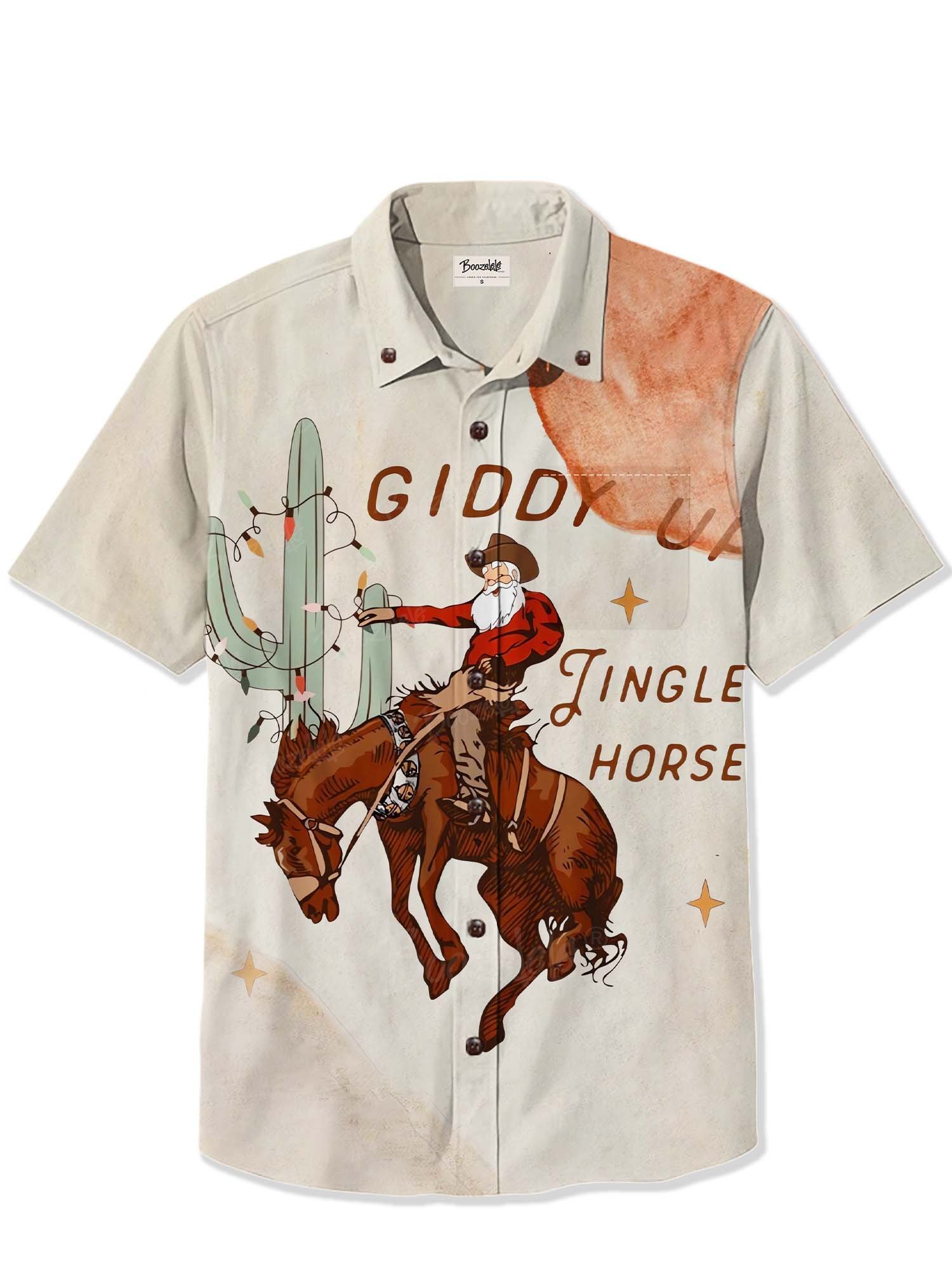 Christmas Western Cowboy Santa - 100% Cotton Shirt