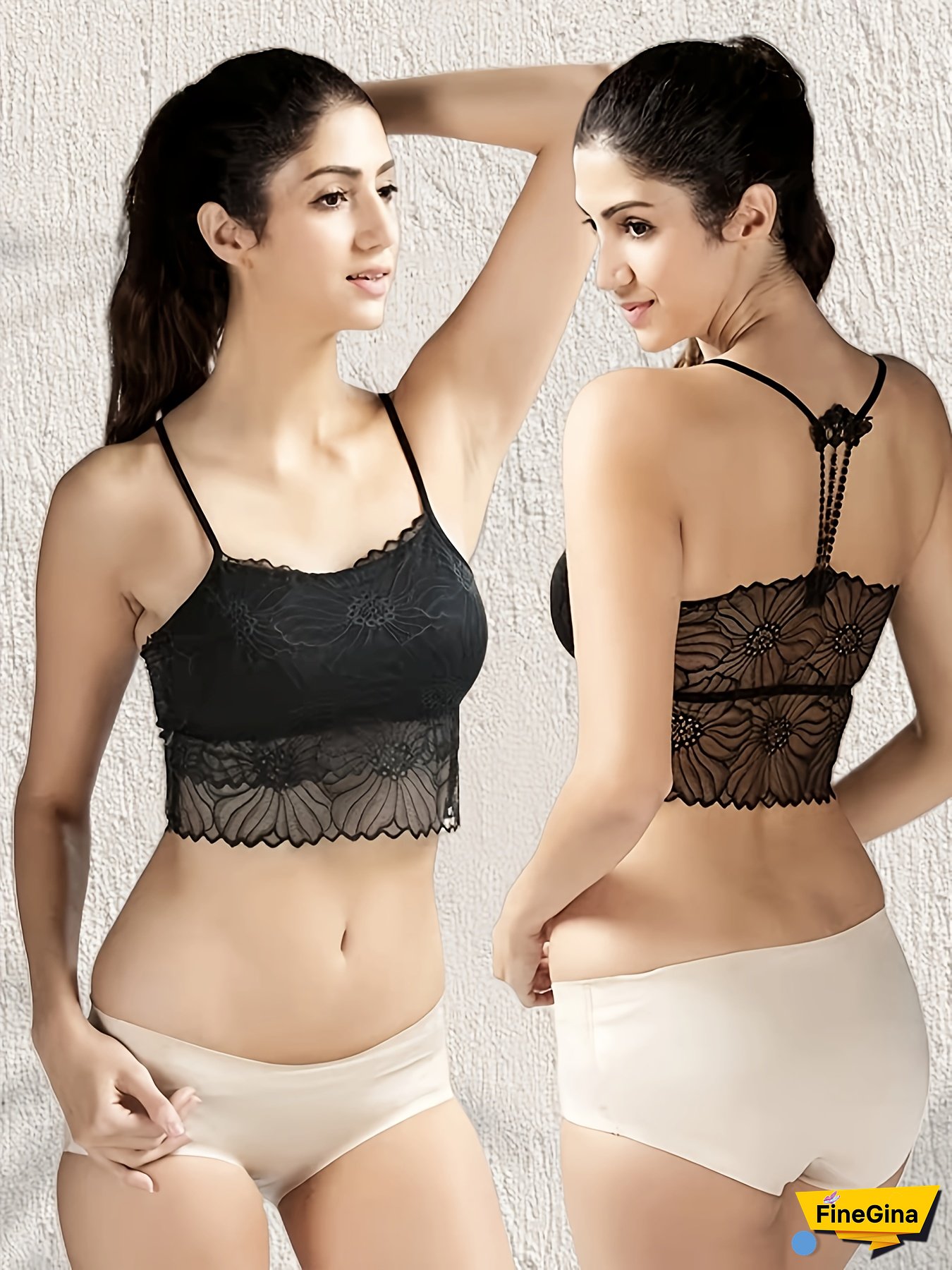 3pcs Women's Lace Camisole Tops - High Stretch No-Slip Bandeau Bras, Sexy Lace-Trimmed Crop Tops in Red, Beige & Black, Breathable & Comfortable for Spring & Summer, Lace Trim Top, Summer Apparel, Elegant Lace Detail, No Padding Bra